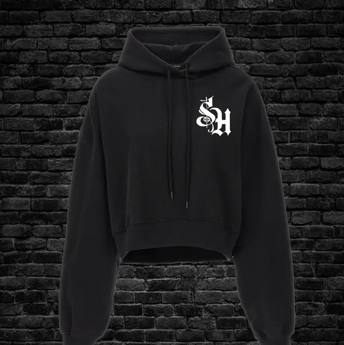 Stunt House Old English HD crop hoodie